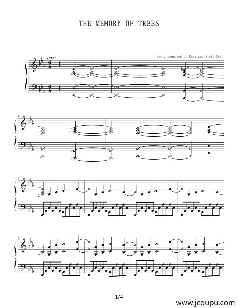 THE MEMORY OF TREES简谱