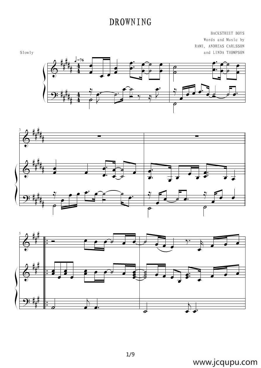 Drowning简谱