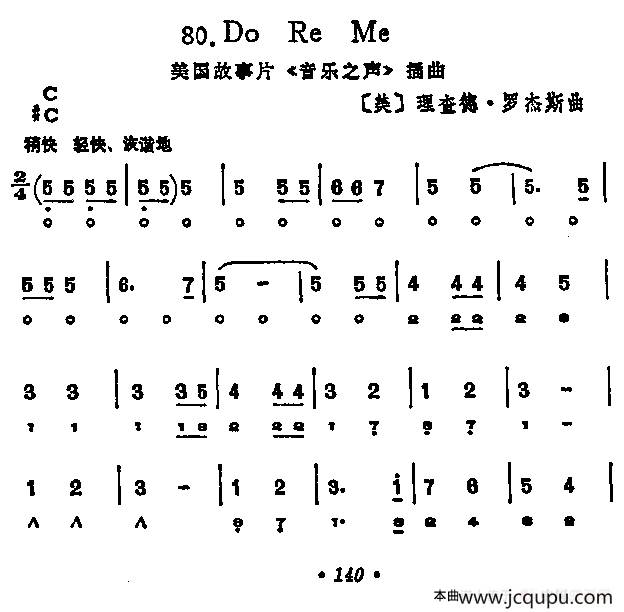 Do Re Me（美国电影《音乐之声》插曲）简谱