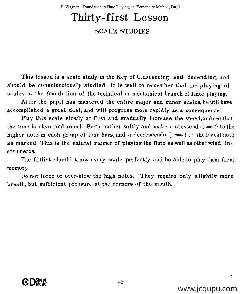 长笛演奏基础教程练习（31—40）简谱