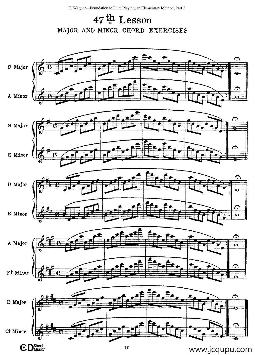 长笛演奏基础教程练习（47—52）简谱