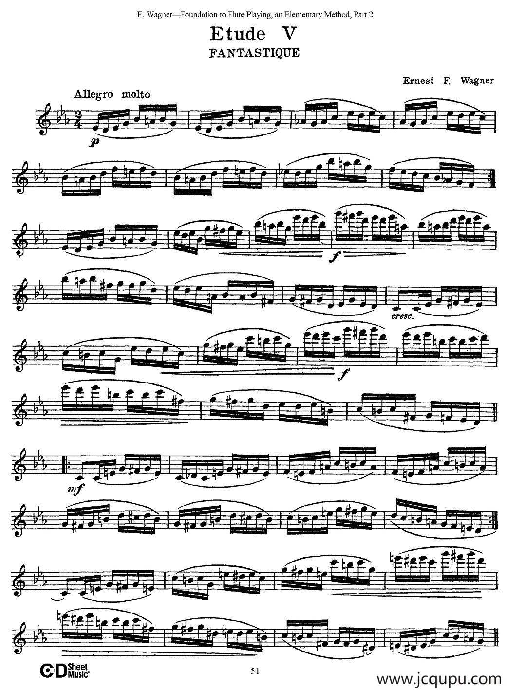 长笛演奏基础教程练习（Etude 5）简谱