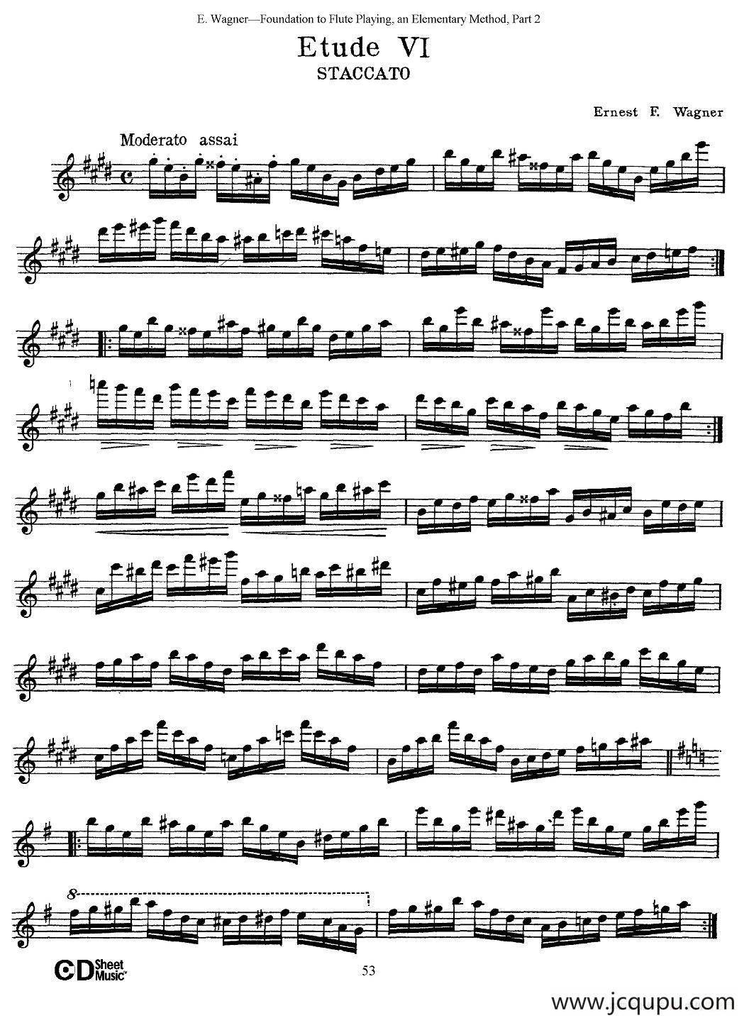 长笛演奏基础教程练习（Etude 6）简谱