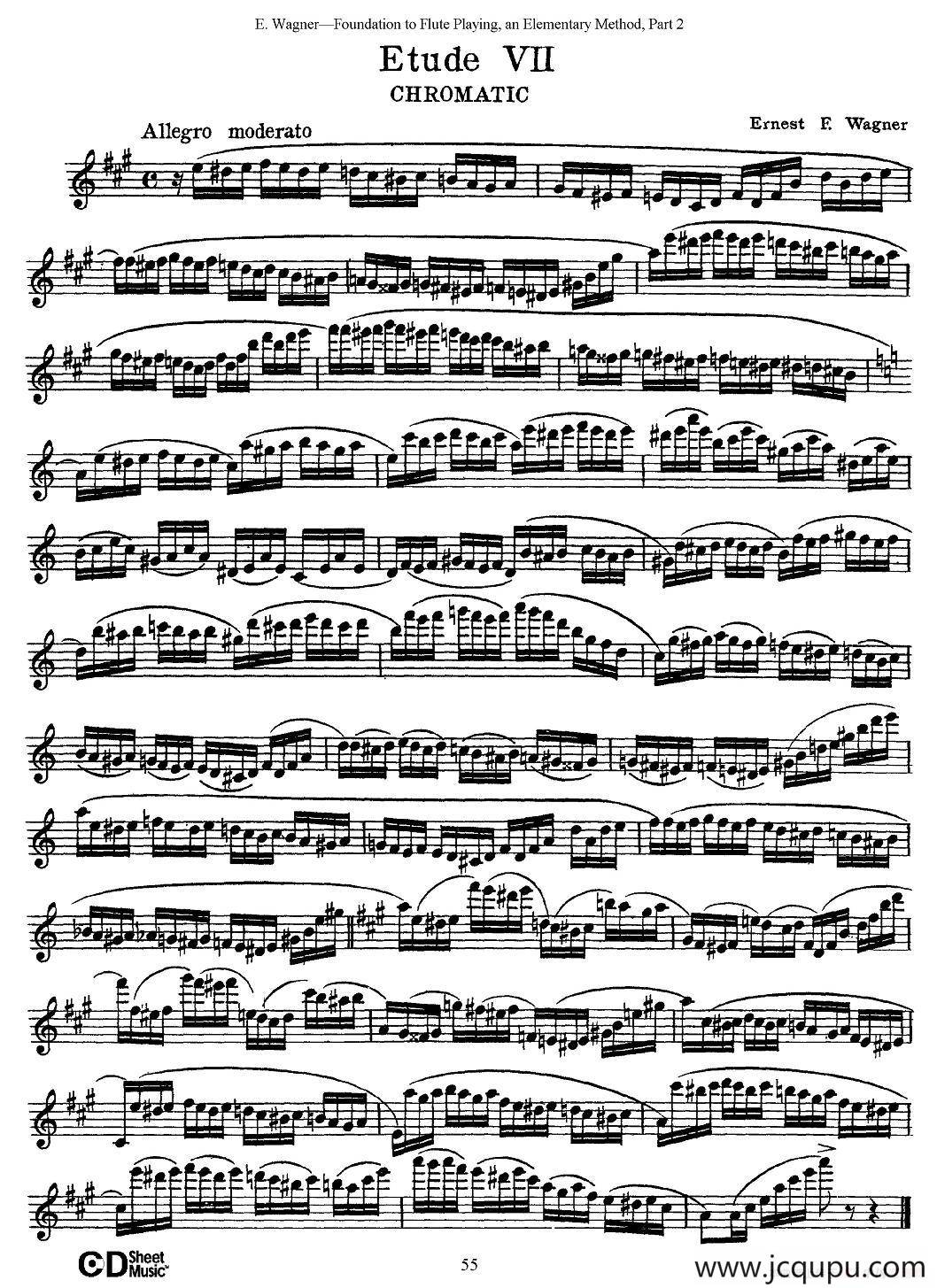 长笛演奏基础教程练习（Etude 7）简谱