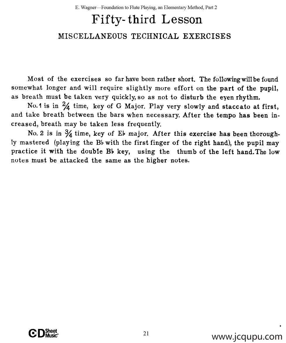 长笛演奏基础教程练习（53—59）简谱