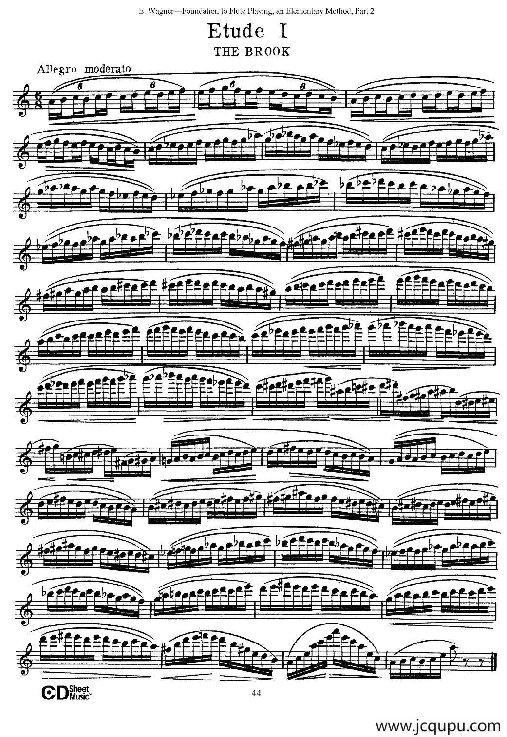 长笛演奏基础教程练习（Etude 1）简谱