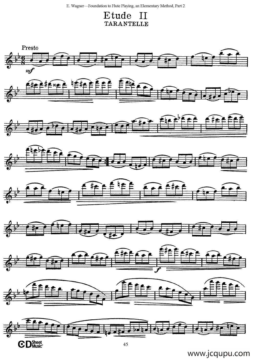 长笛演奏基础教程练习（Etude 2）简谱