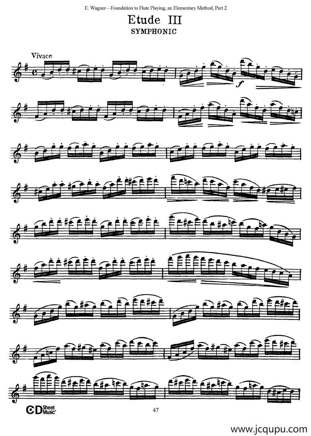 长笛演奏基础教程练习（Etude 3）简谱