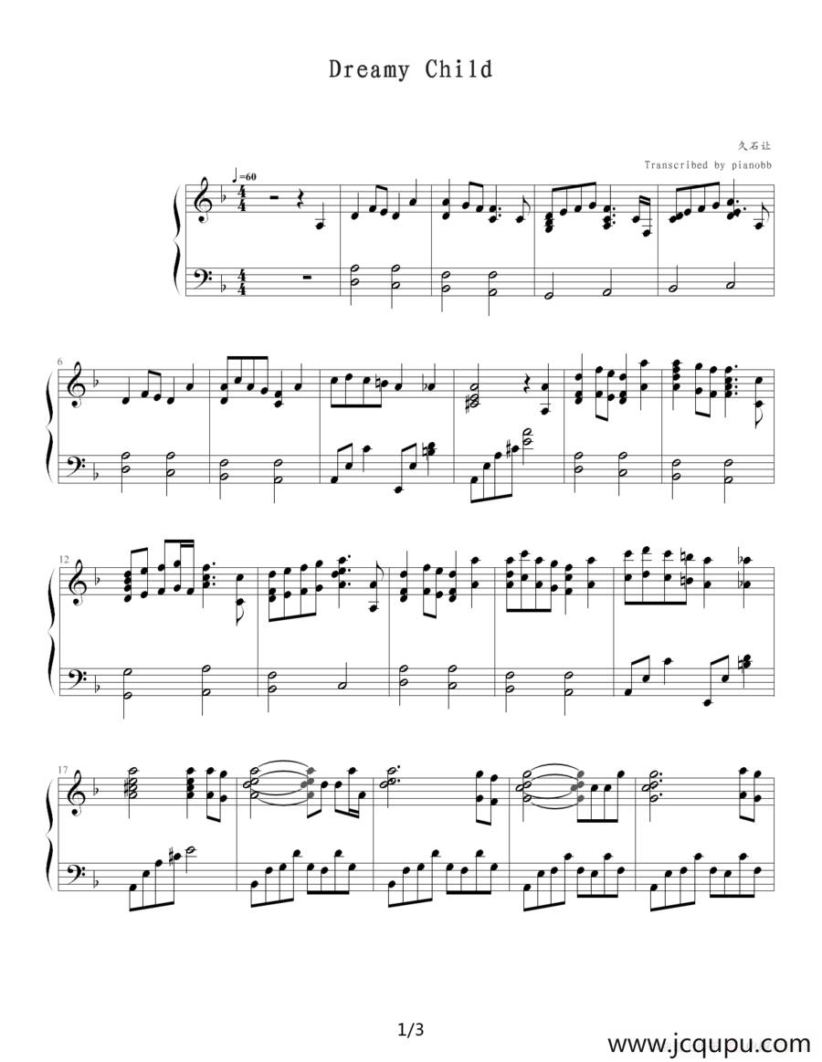 Dreamy Child简谱