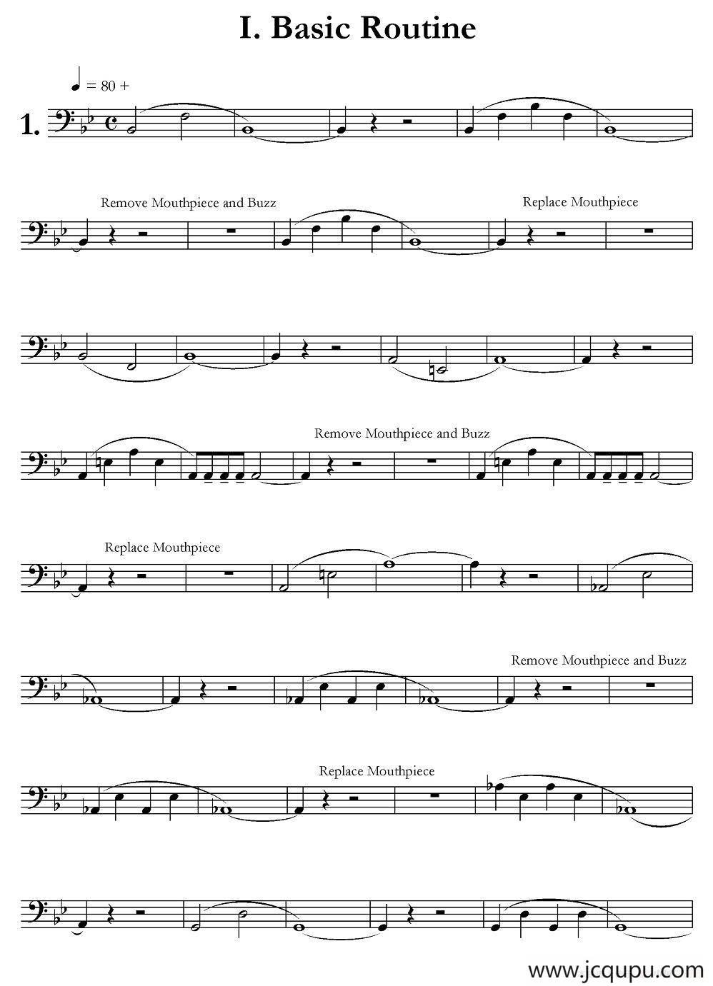 低音长号练习：Basic Routine简谱