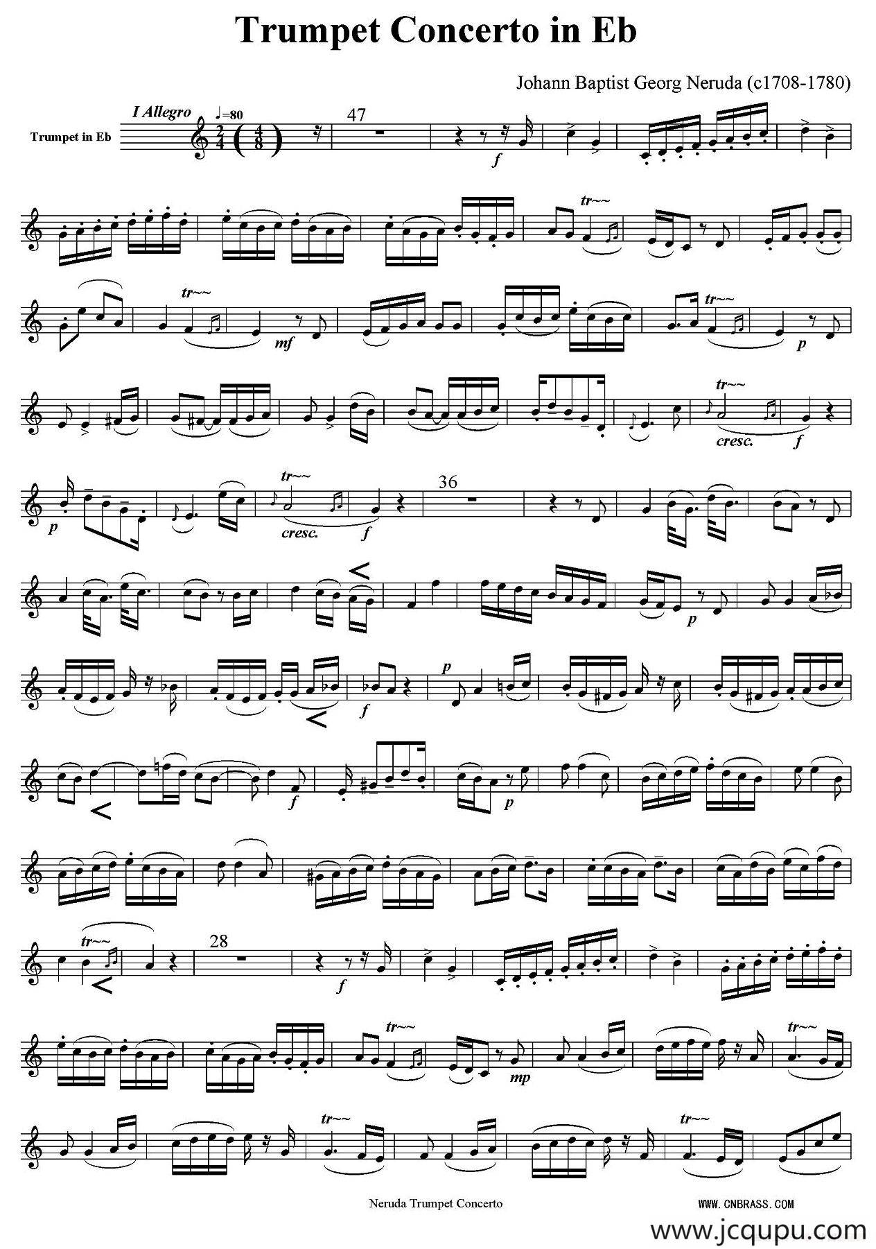 bE大调小号协奏曲简谱