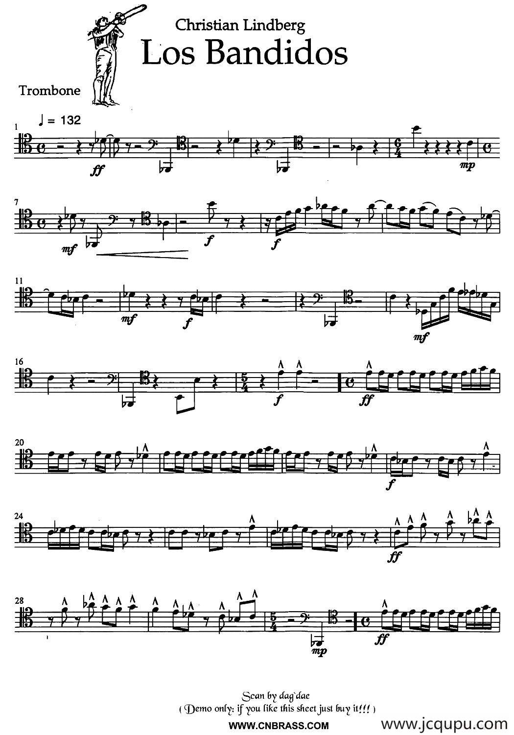Los Bandidos（长号）简谱