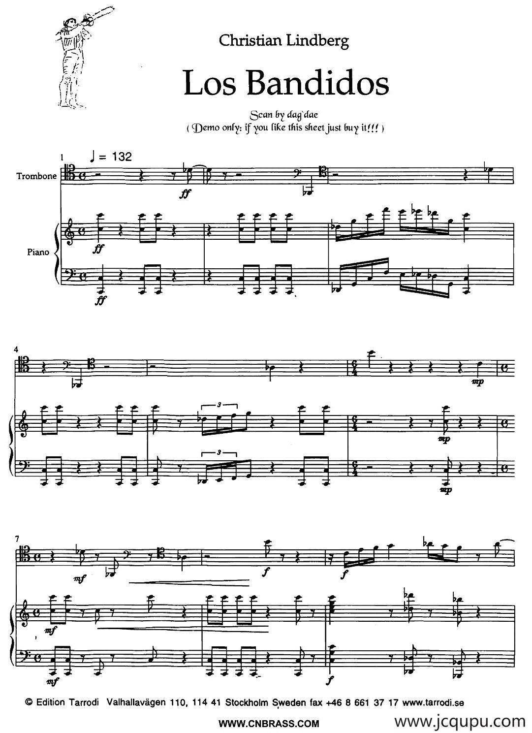 Los Bandidos（长号+钢琴）简谱