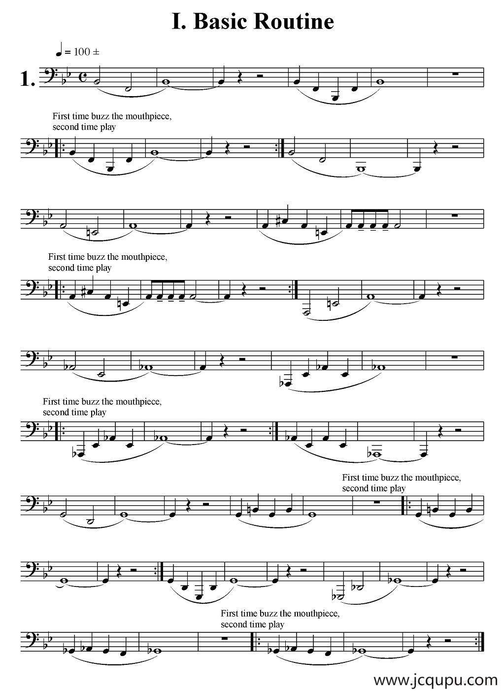 BB-flat大号每日练习第一部分：基础练习简谱