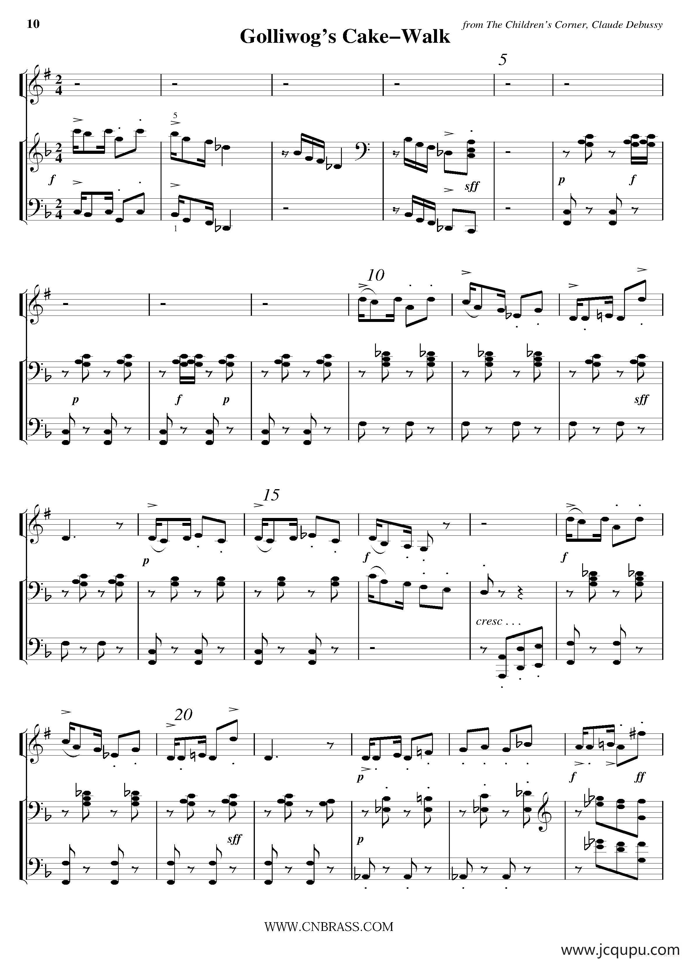 Golliwog's Cake-Walk（小号+钢琴伴奏）简谱