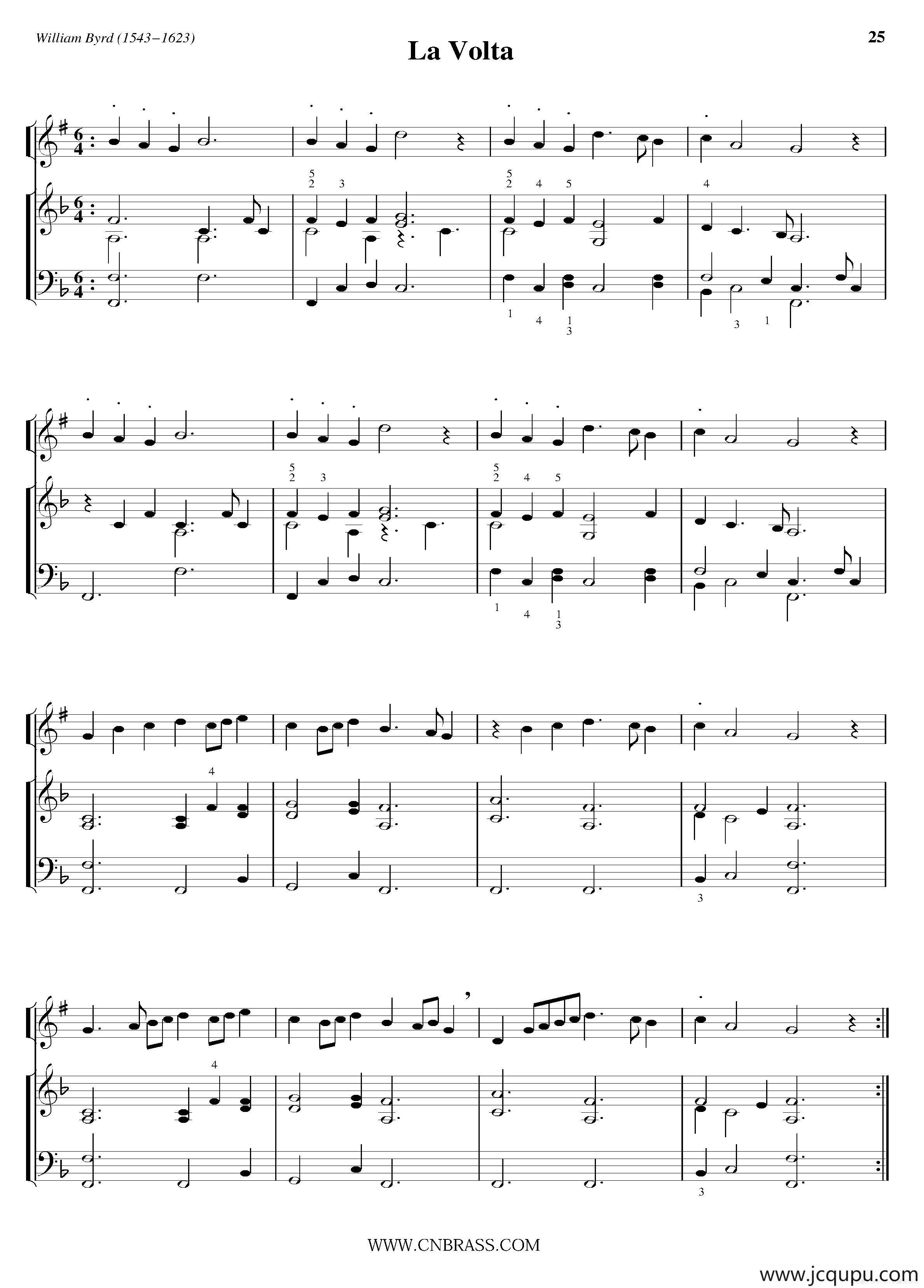 La Volta（小号+钢琴伴奏）简谱