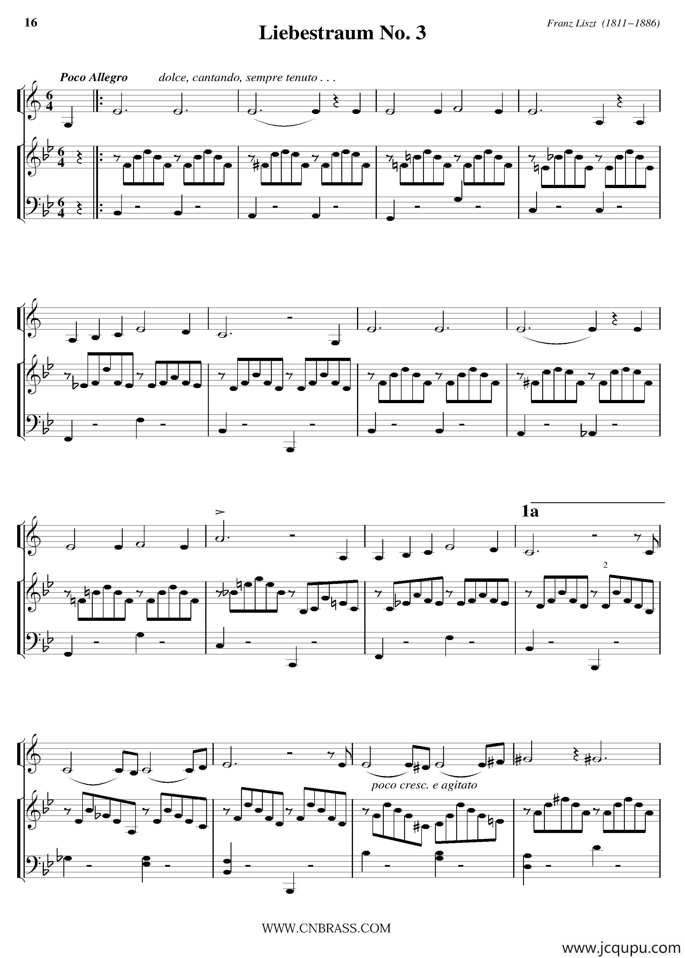 Liebestraum No. 3（小号+钢琴伴奏）简谱