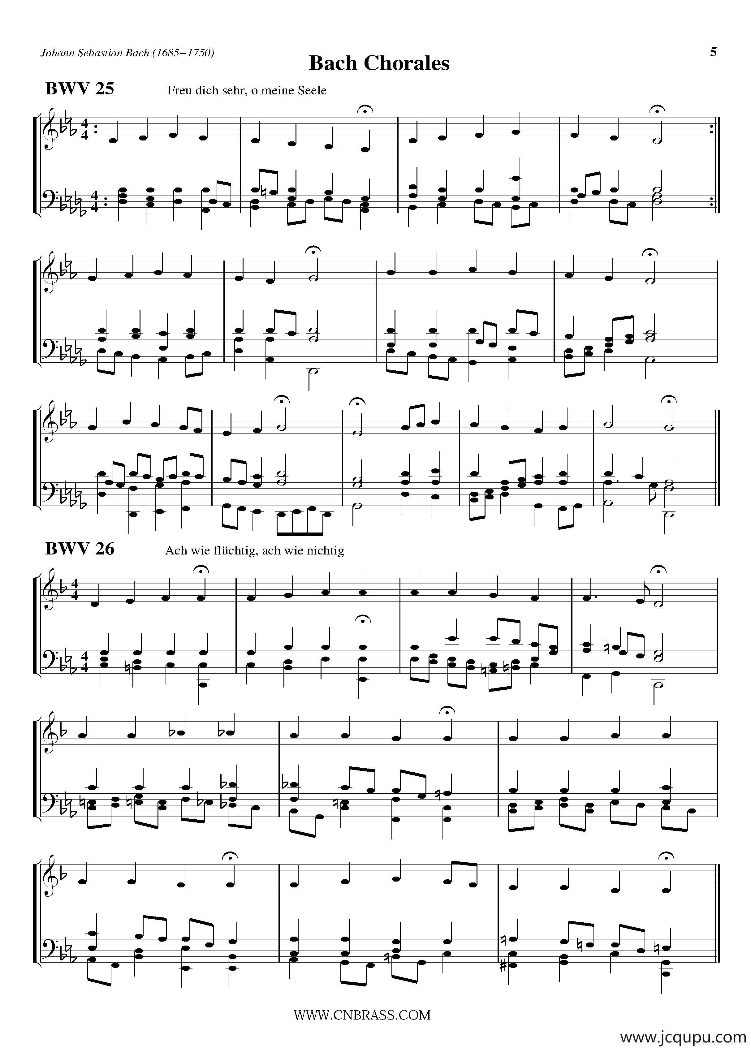 Bach Chorales（小号）简谱