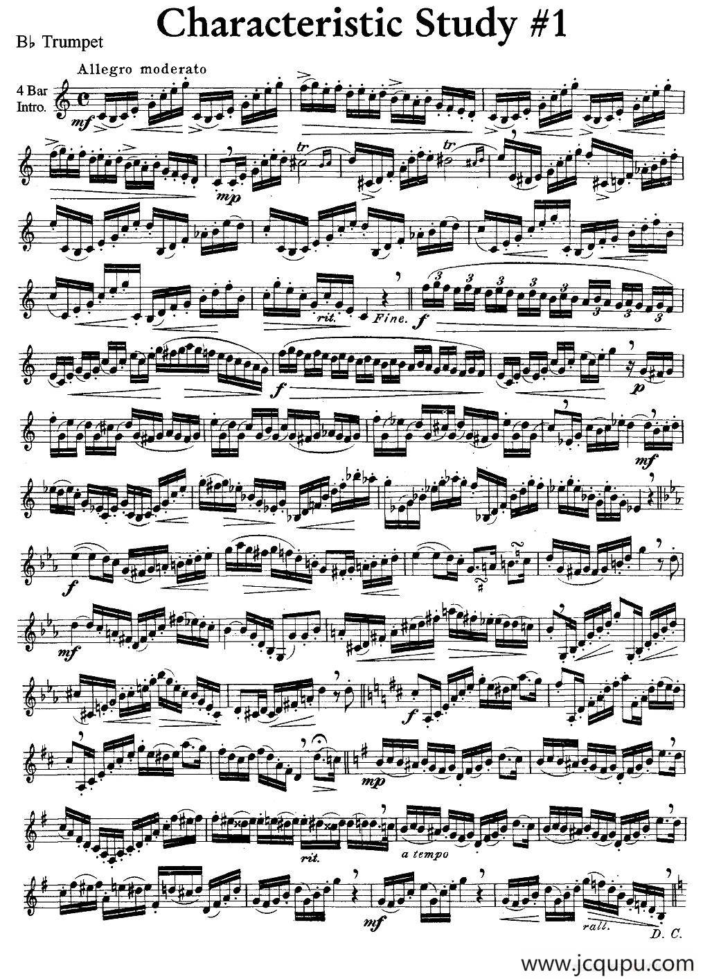 Characteristic Study #1 （小号）简谱