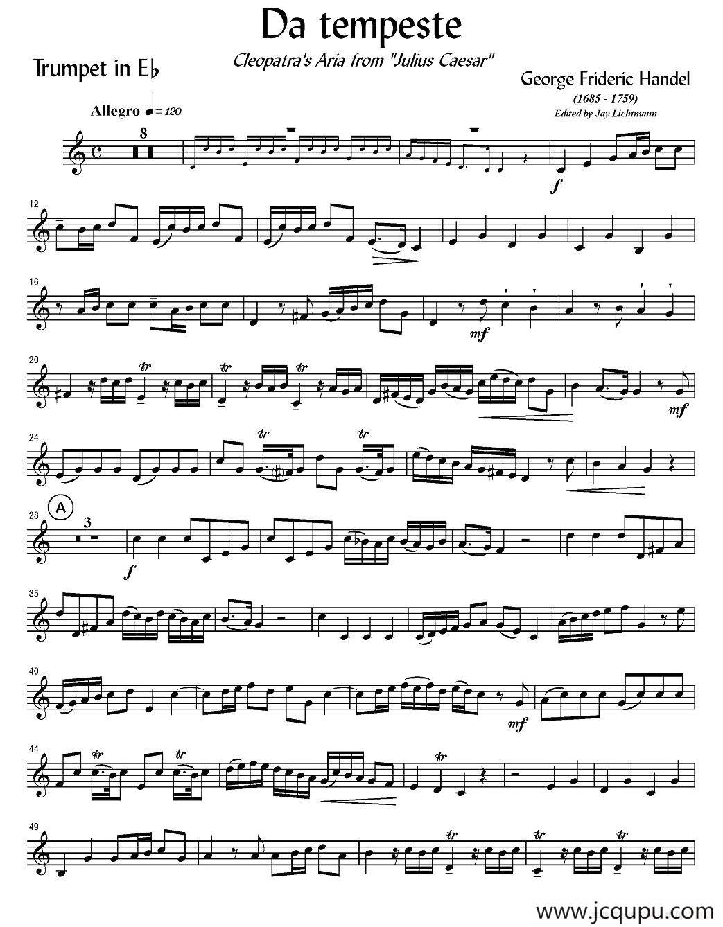 Da tempeste（小号）简谱