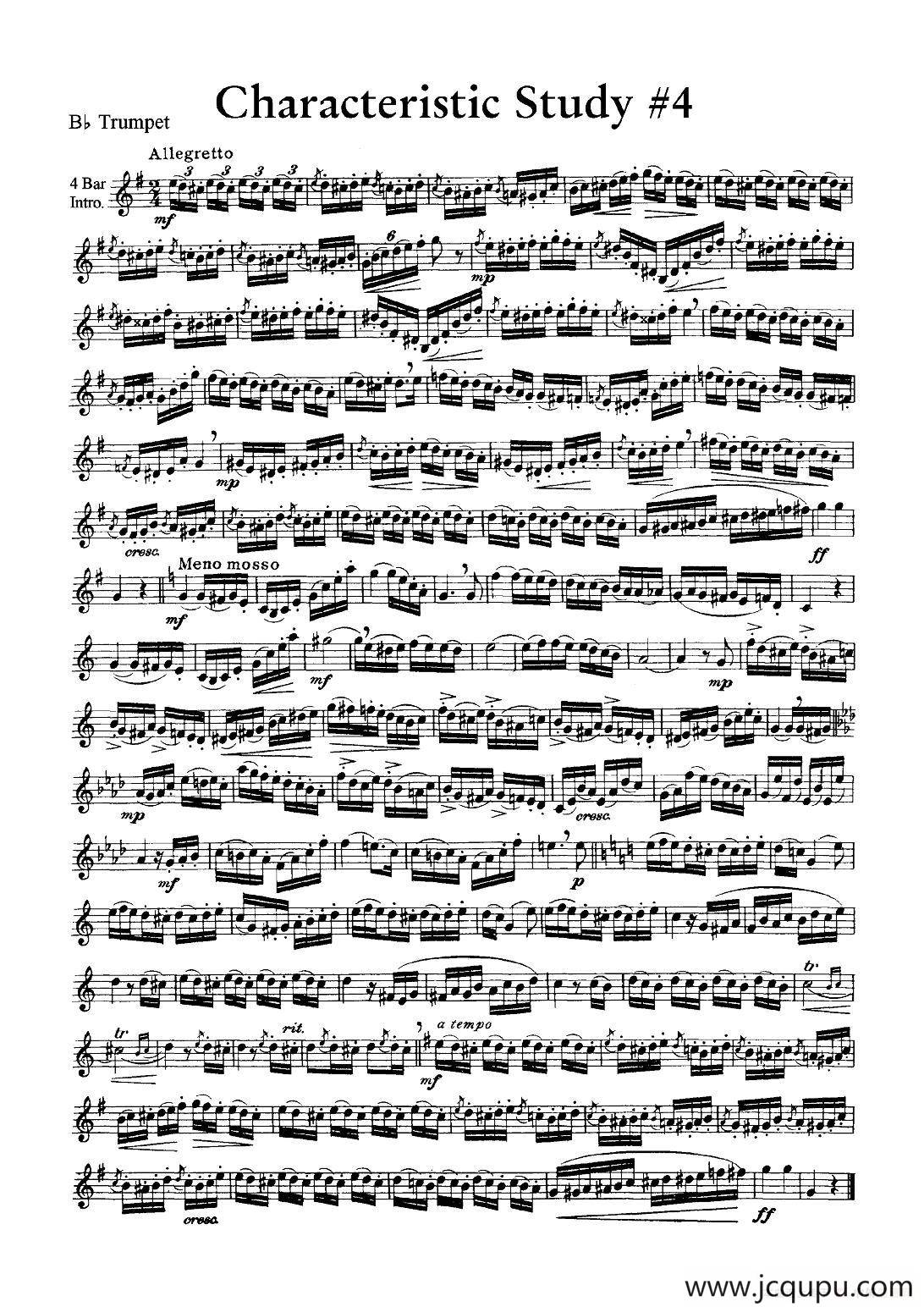 Characteristic Study #4 （小号）简谱