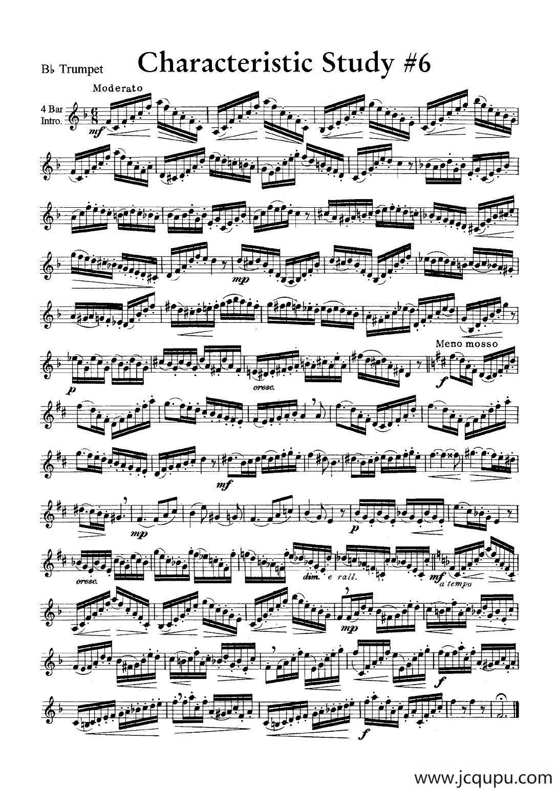 Characteristic Study #6 （小号）简谱
