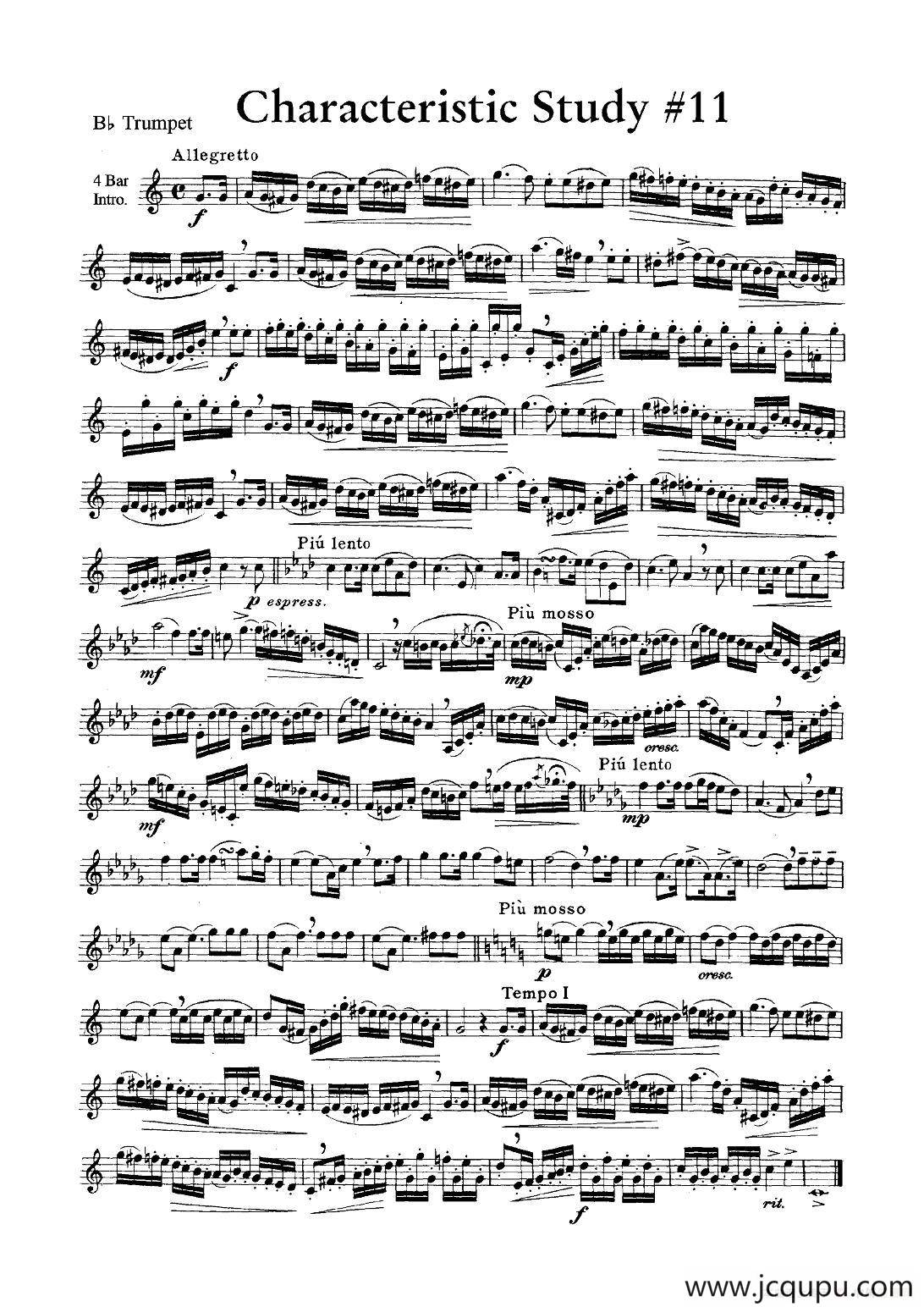 Characteristic Study #11 （小号）简谱