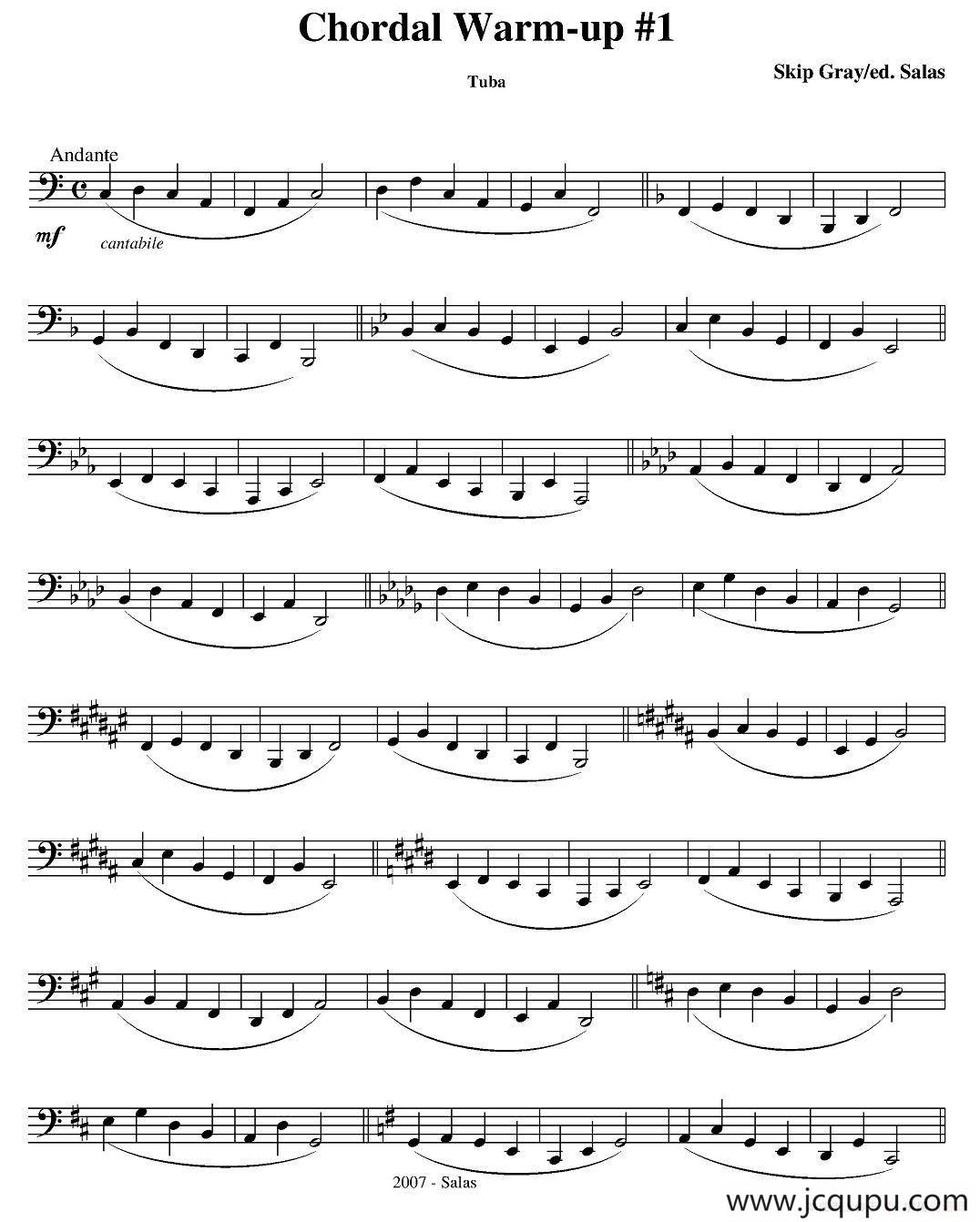 Chordal Warm-up - Tuba（大号练习教材选曲）简谱