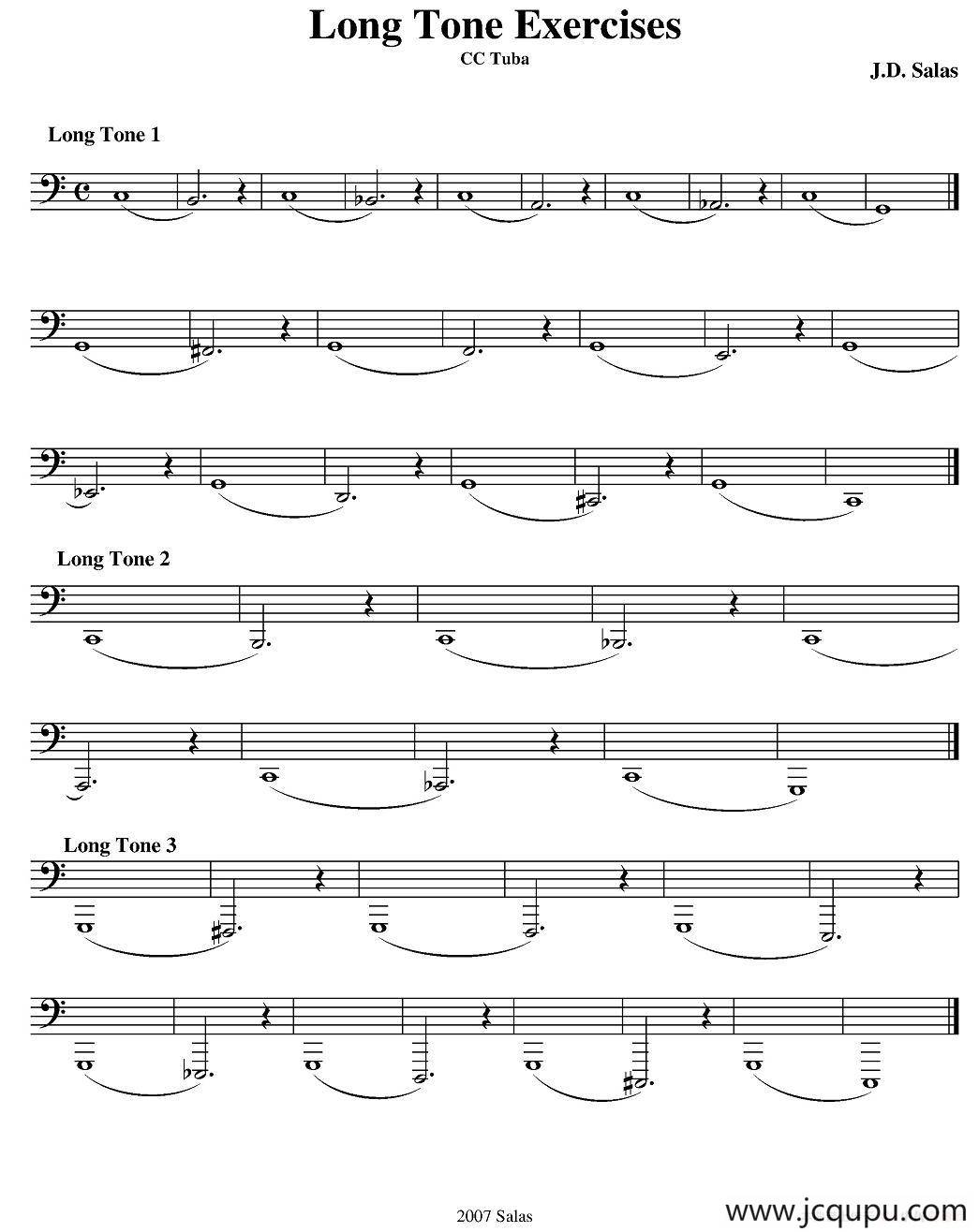Long Tone Exercises - C Tuba（大号练习教材选曲）简谱