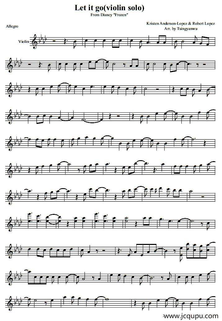let it go（冰雪奇缘）简谱
