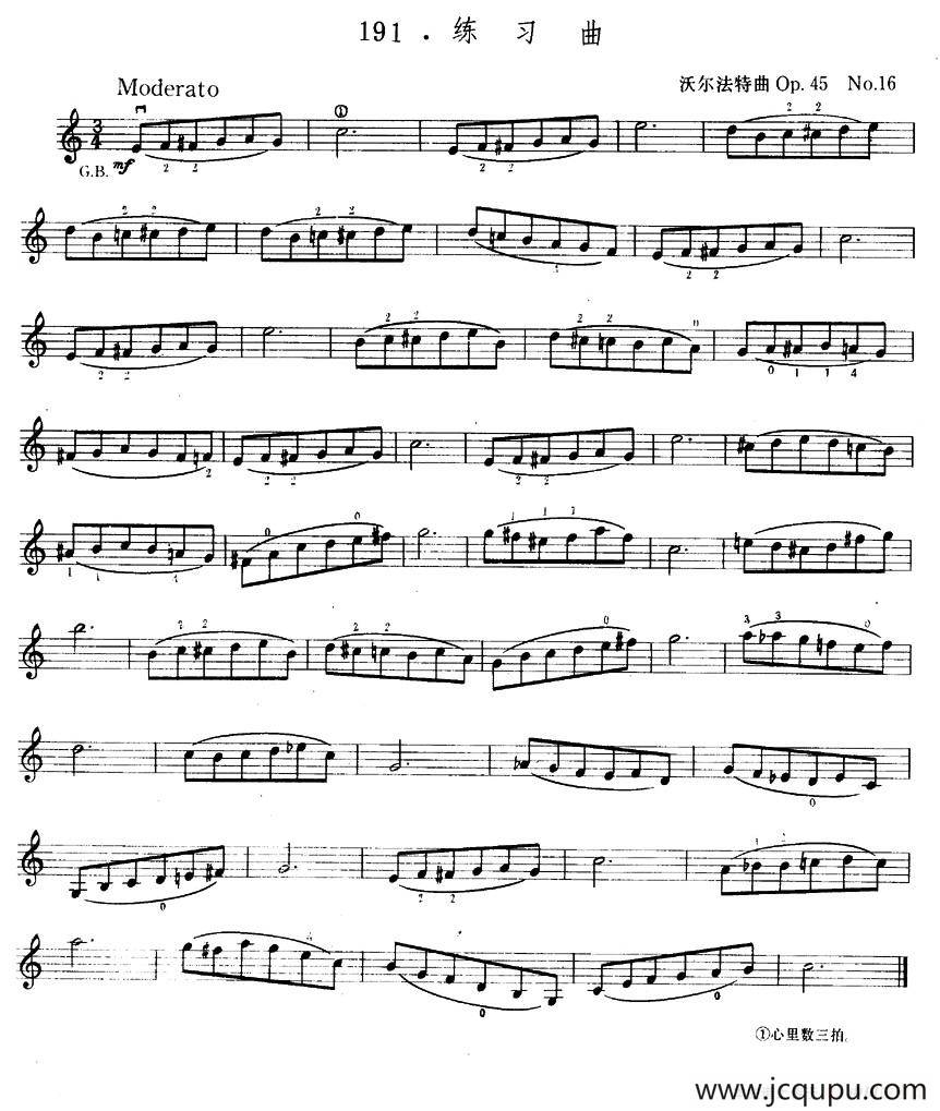 沃尔法特Op45 No16 练习曲简谱