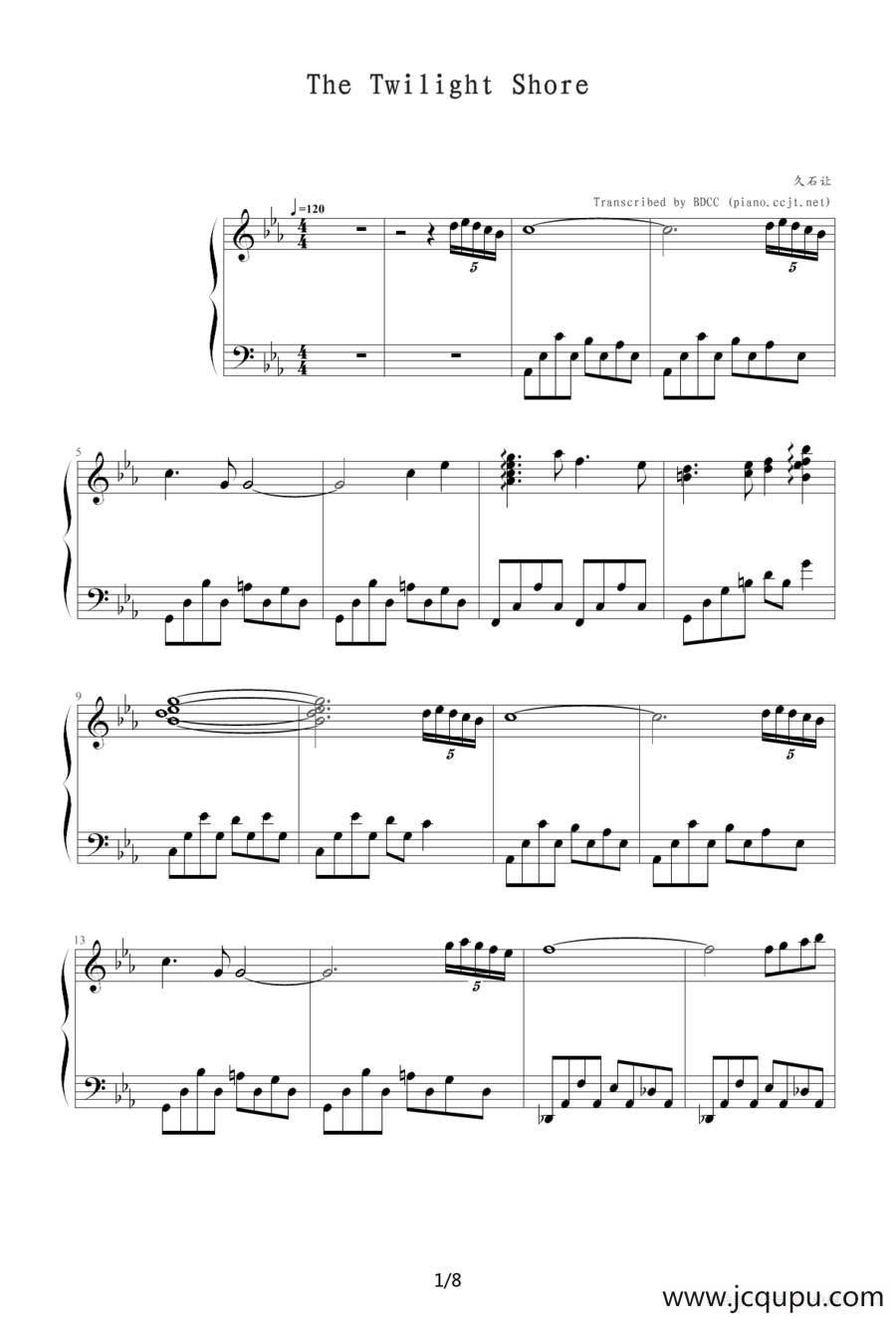 The Twilight Shore（傍晚的海岸）简谱