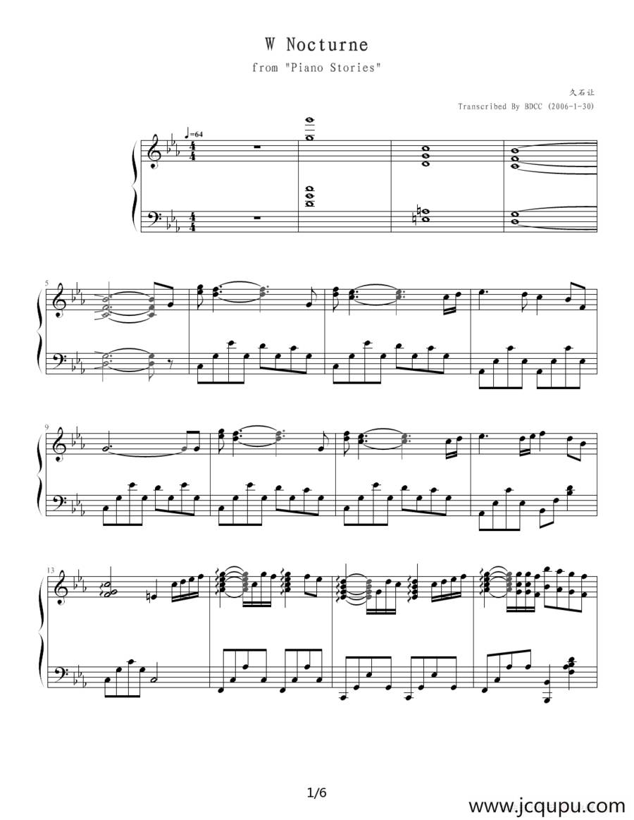 W Nocturne（W·夜曲）简谱