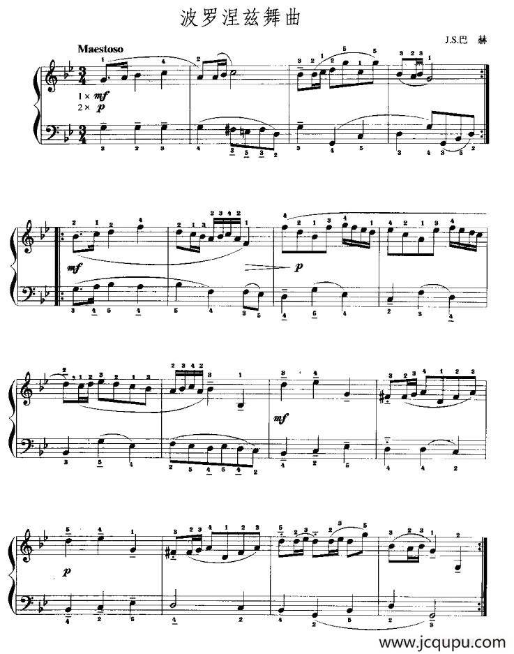 波罗涅兹舞曲简谱