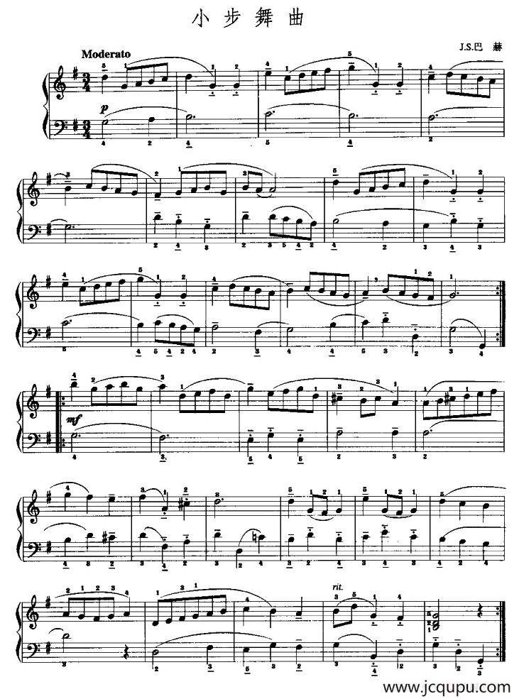 小步舞曲（J·S·巴赫作曲版）简谱