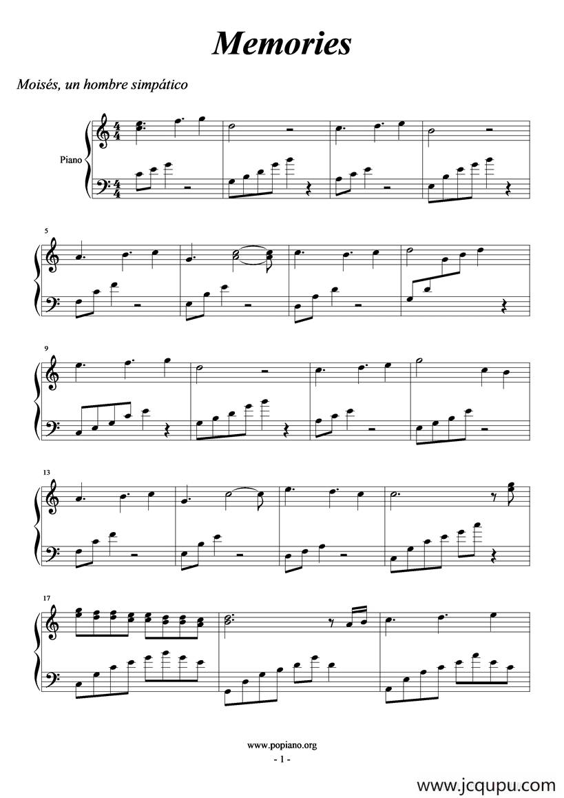 Memories简谱