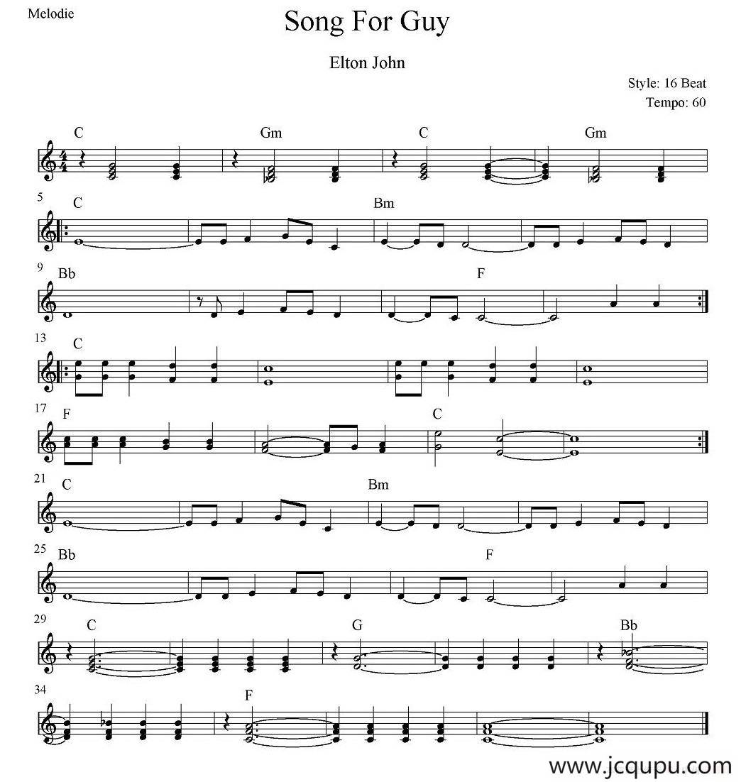 Song for Guy简谱