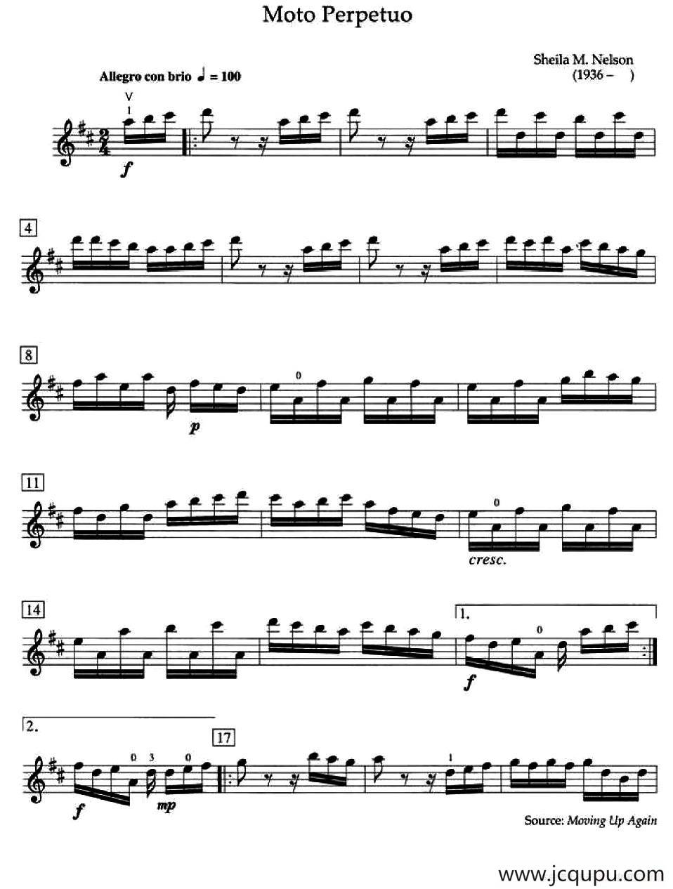 Moto Perpetuo （加拿大小提琴考级·第四级）简谱