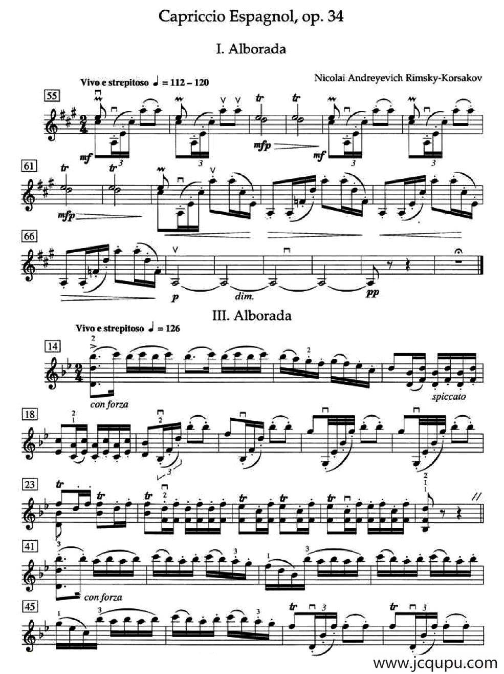 里姆斯基-柯萨科夫-Capriccio Espangol Op.34 简谱