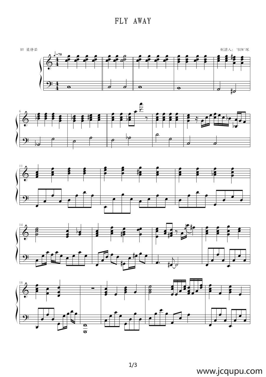 FLY AWAY简谱