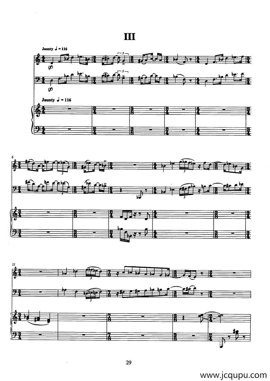 巴松双簧管与钢琴三重奏（3）（总谱）简谱