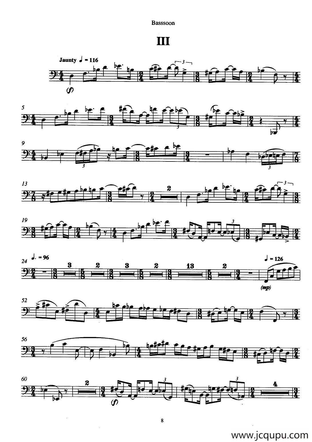 巴松双簧管与钢琴三重奏（3）（巴松分谱）简谱