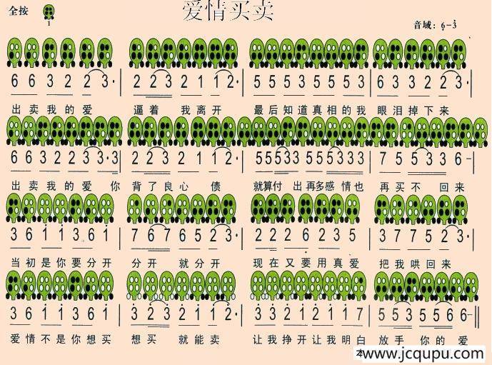 爱情买卖（六孔陶笛谱）简谱
