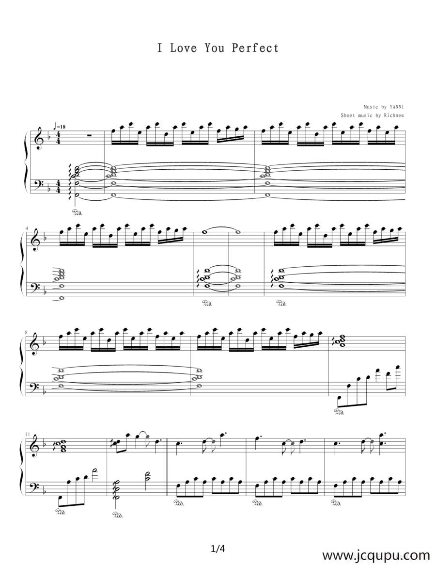 I Love You Perfect简谱