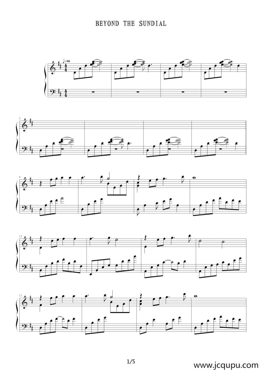 Beyond the Sundial简谱