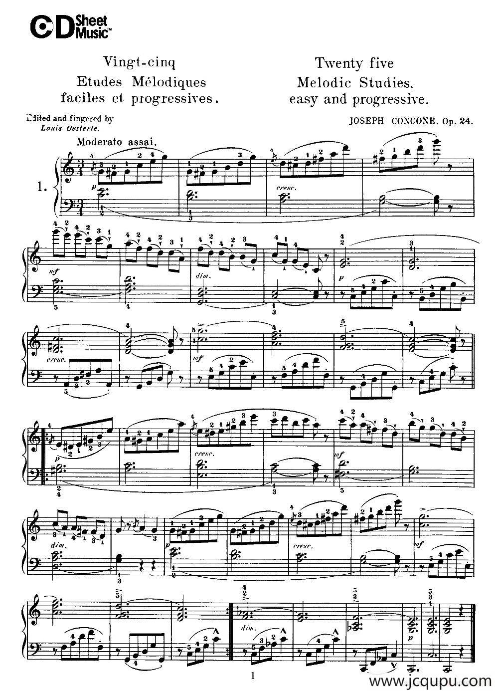 Concone - 25 Melodic Studies easy and progressive（1—5）简谱