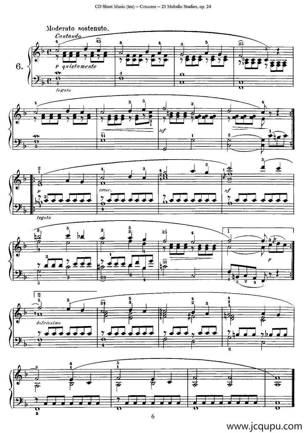 Concone - 25 Melodic Studies easy and progressive（6—10）简谱