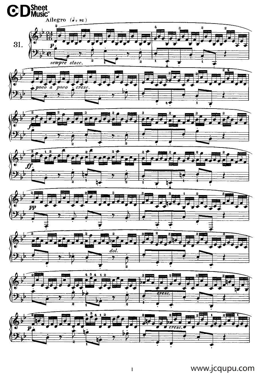 Cramer - 84 exercices（31—35）（克拉莫84首钢琴练习曲）简谱