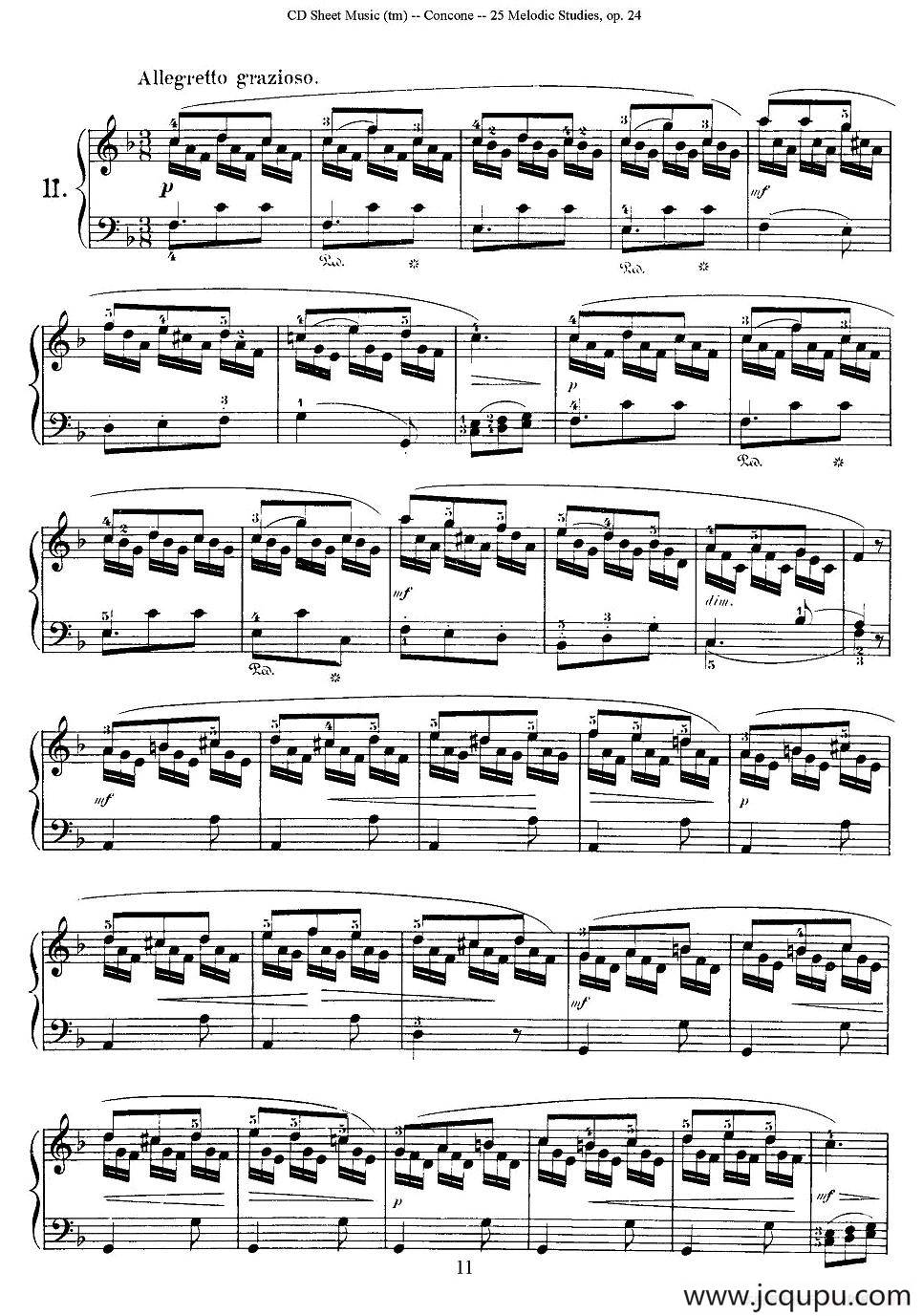 Concone - 25 Melodic Studies easy and progressive（11—15）简谱