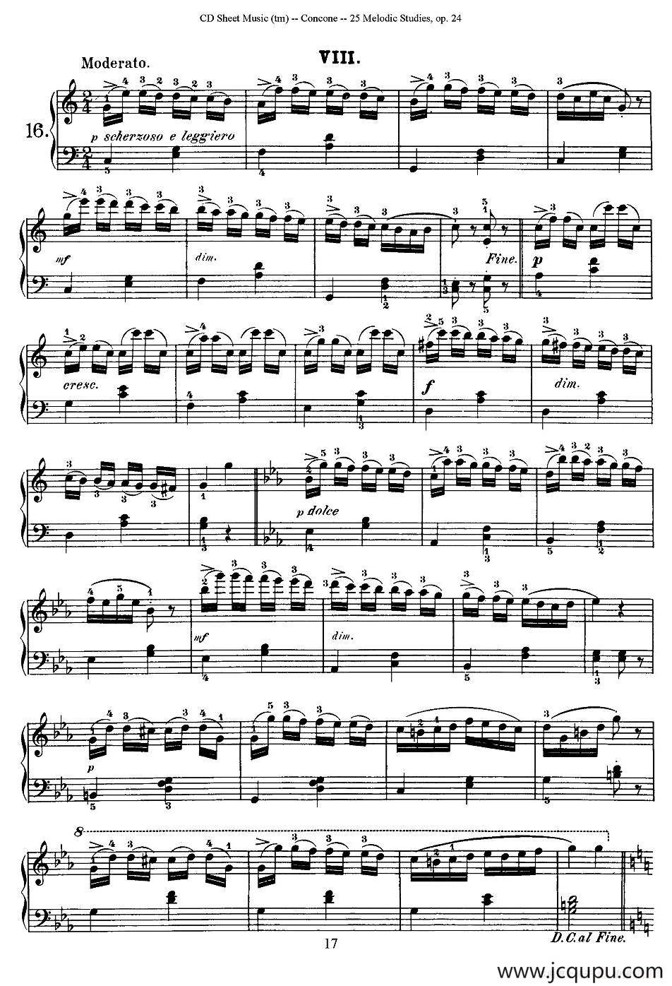 Concone - 25 Melodic Studies easy and progressive（16—20）简谱